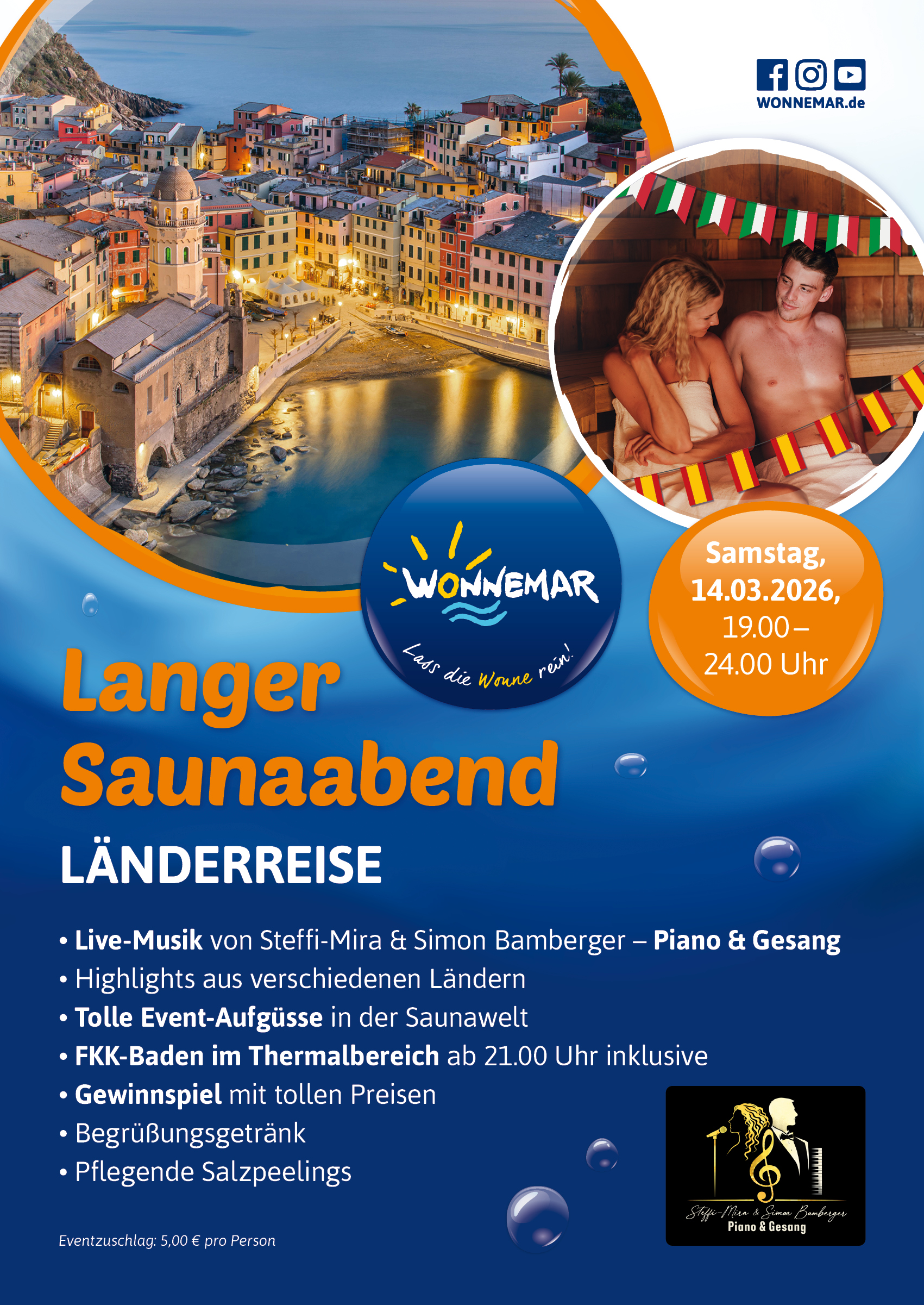 Langer saunaabend Länderreise